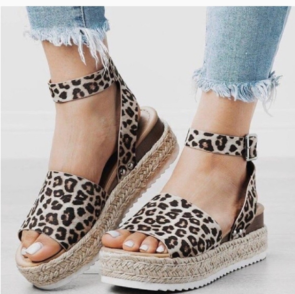 ❤Vegan Suede Espadrille Wedge Sandals ❤